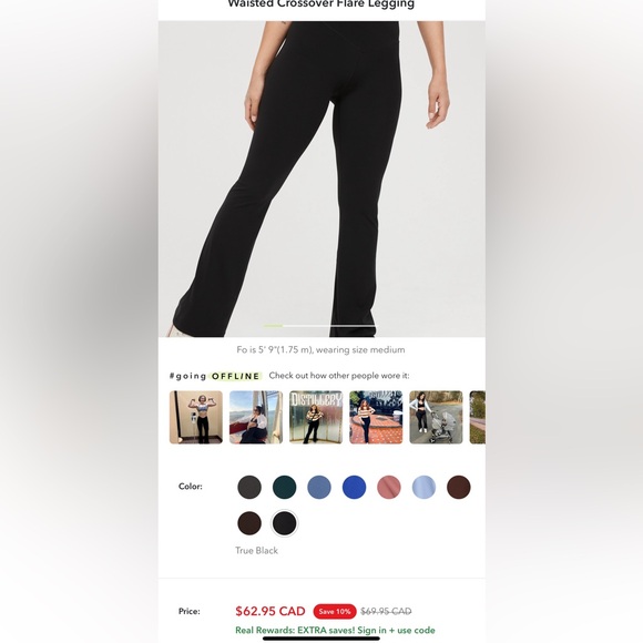 Black flare leggings size M, Brand: OFFLINE (American eagle) - Picture 3 of 4